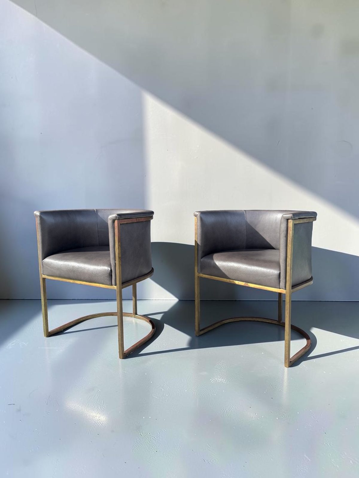 Pair of Wexler Barrel Back Designer Armchairs