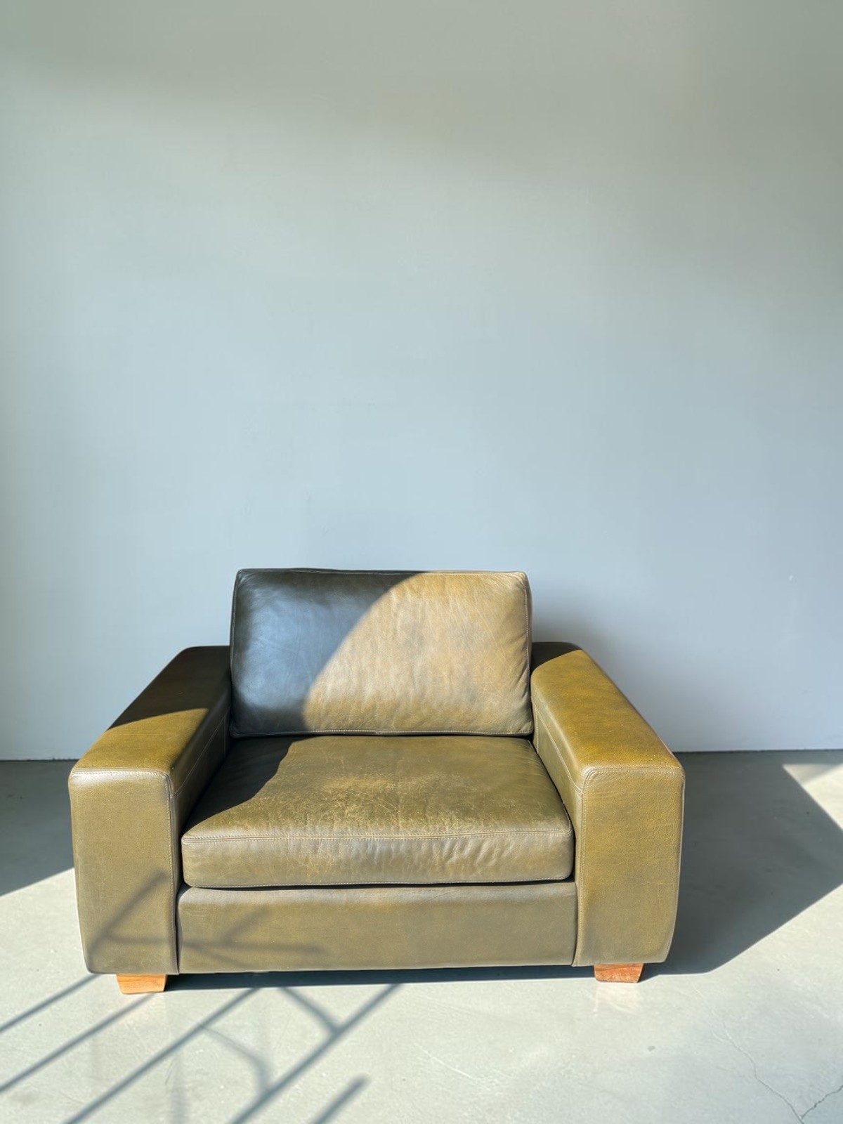 Incanda Oversized Olive Green Leather Armchair