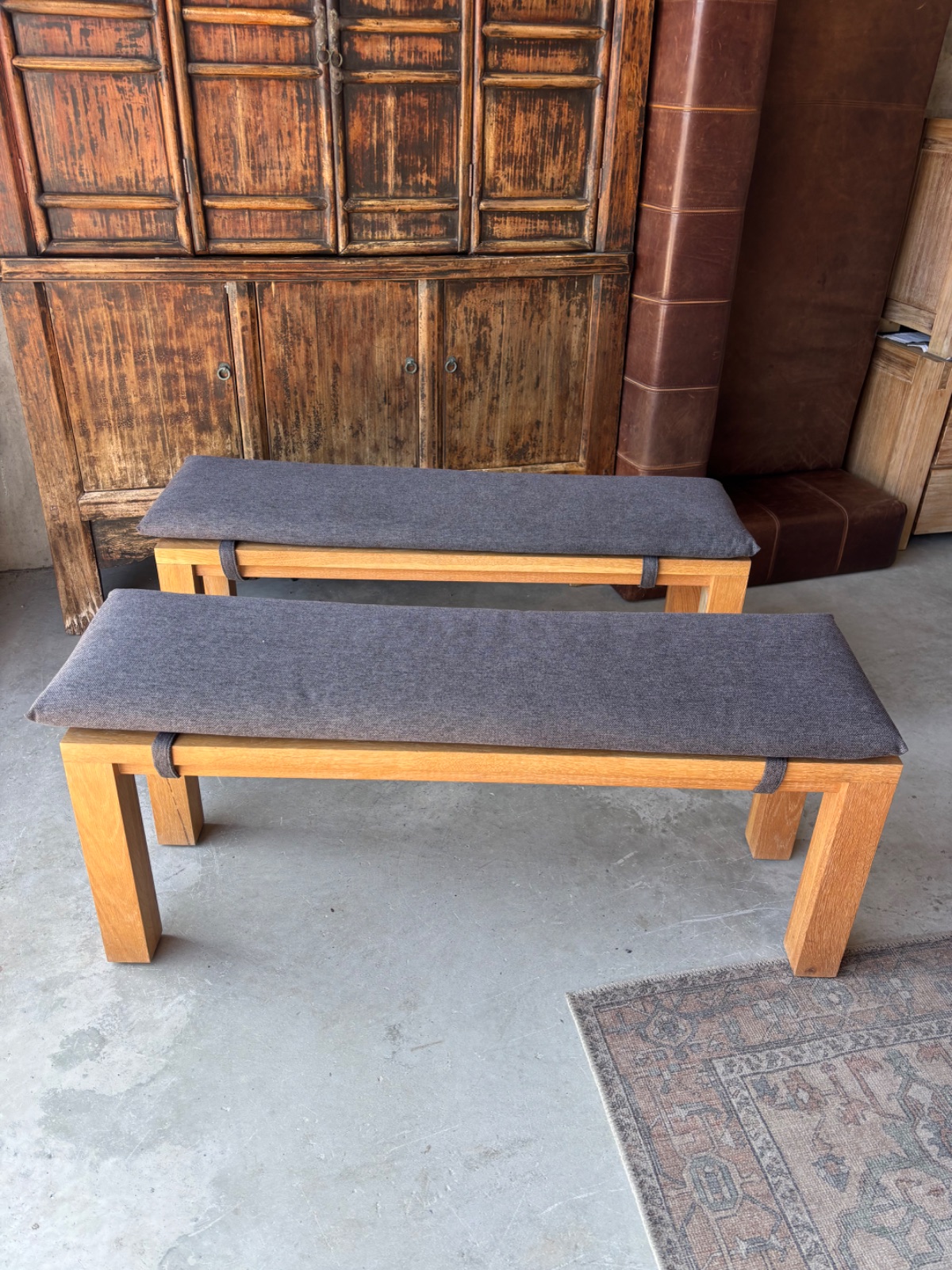 Incanda Pair of Oak benches